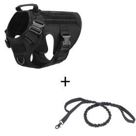 Outdoor Tactical Dog Vest For Large Dogs (Option: Black set-XL)